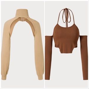 NWT Lot of Rihoas The Off Shoulder Tee Mock Neck Shrug Tee sz S M